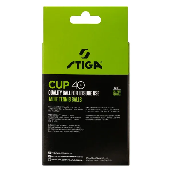 Мяч для наст. тенниса Stiga Cup ABS, 1110-2510-12, диам.40+мм, пластик, упак. 12 шт, белый за 1&nbsp;774.80 ₽ в Тольятти