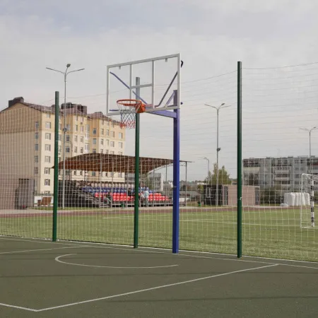 Баскетбольная стойка уличная одноопорная для игрового щита 1050х1800 мм вынос 1200 мм ZAVODSPORTA за 39&nbsp;600 ₽ купить в Тольятти