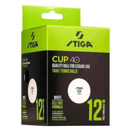 Мяч для наст. тенниса Stiga Cup ABS, 1110-2510-12, диам.40+мм, пластик, упак. 12 шт, белый за 1&nbsp;774.80 ₽ купить в Тольятти
